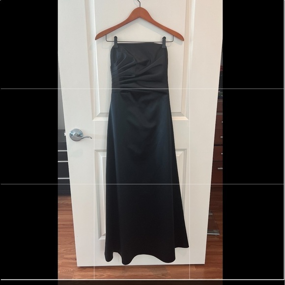 ABS Evening Allen Schwartz Strapless Black Gown - Picture 2 of 16